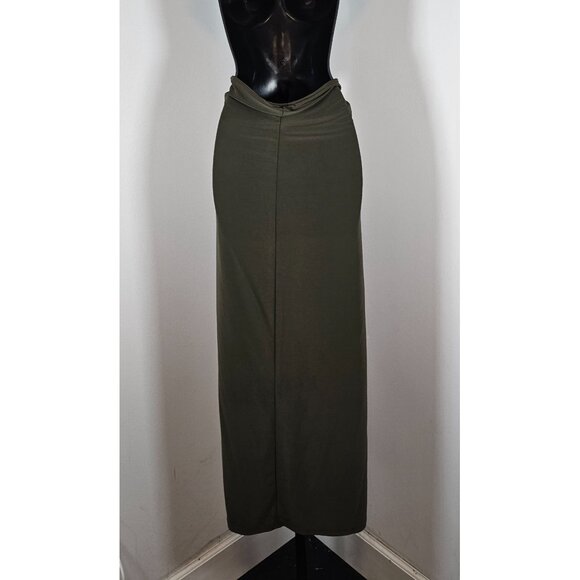 Macy's Backstage Plus Backless Halter Maxi Dress - Olive - SZ 1X - Picture 2 of 3